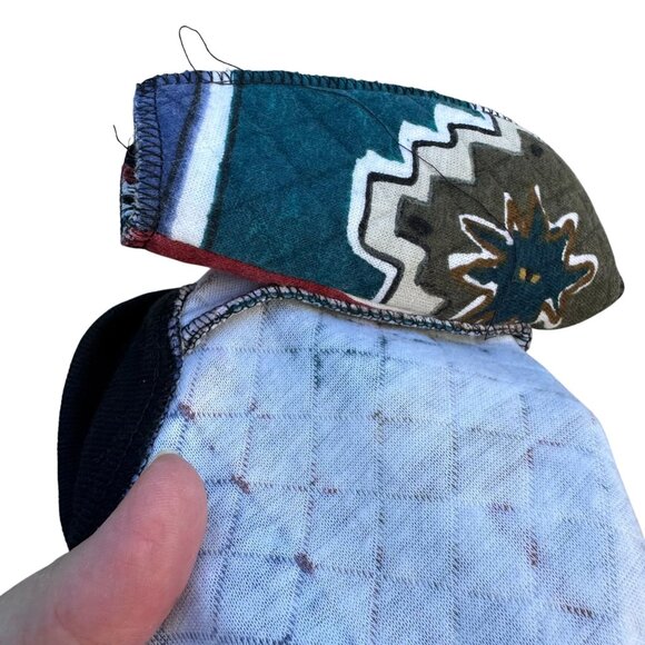 David Wayne Vintage Womens Quilted Geometric Print Retro Bomber Jacket Womens XL - Picture 10 of 12